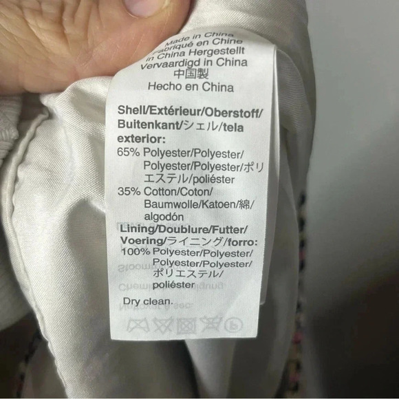 J Crew Tweed Skirt Women 8 White Multicolor Pencil Straight Lined Career Midi - Picture 8 of 8